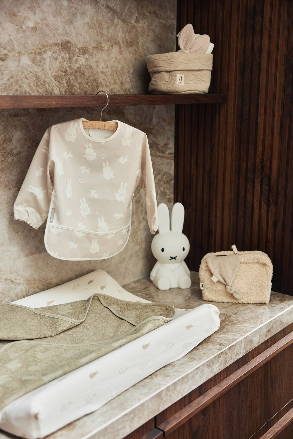 Waterproof Bib with Sleeves | Miffy Nougat