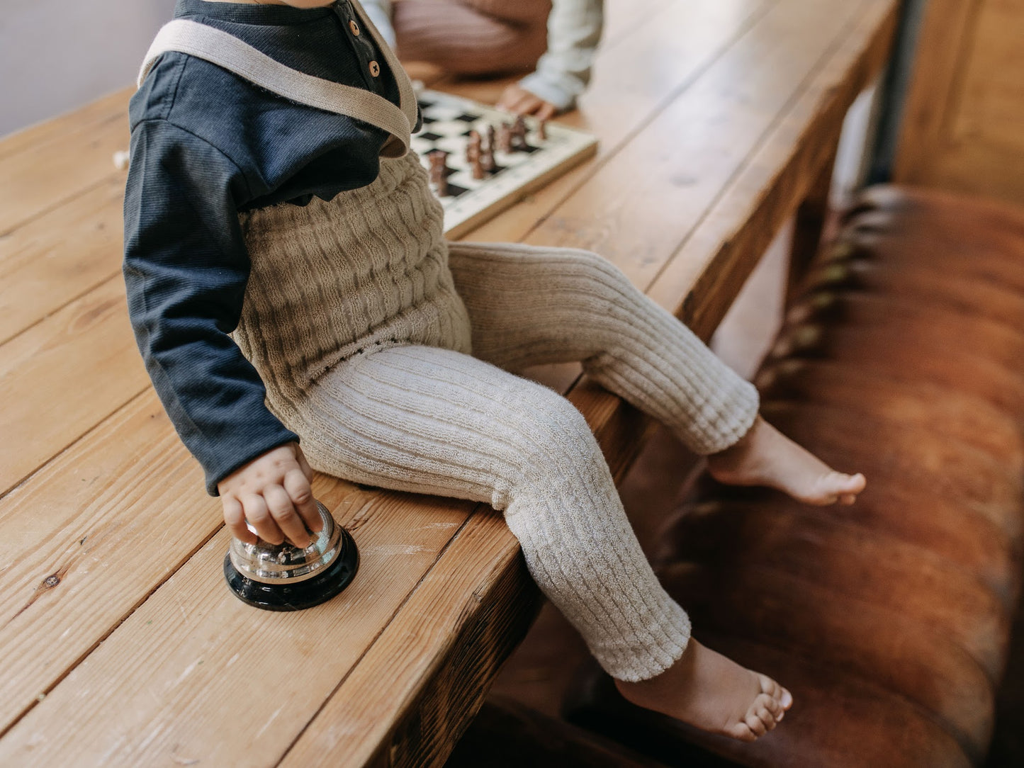 Footless Granny Teddy Tights | Cream
