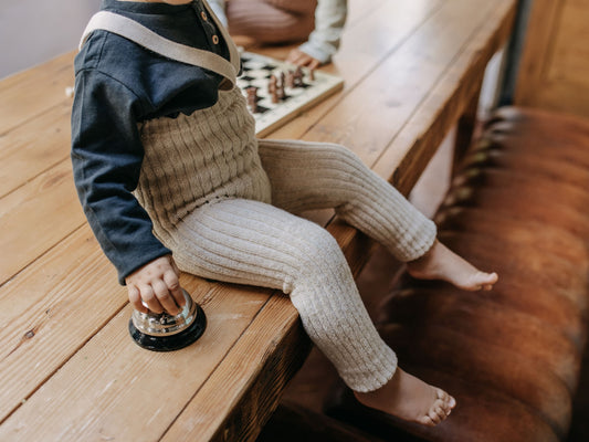 Footless Granny Teddy Tights | Cream