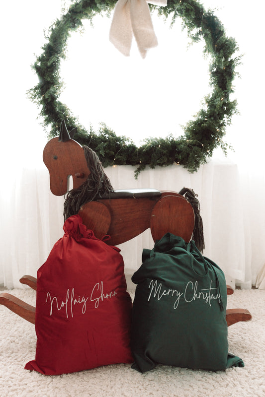 Luxury Velvet Santa Sack | Ruby Red