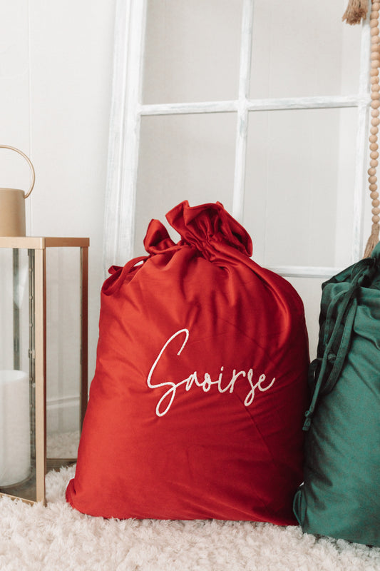 Luxury Velvet Santa Sack | Ruby Red