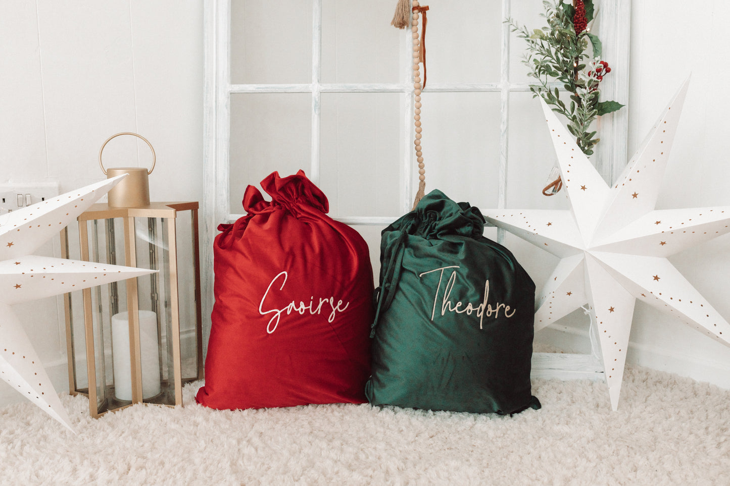 Luxury Velvet Santa Sack | Ruby Red