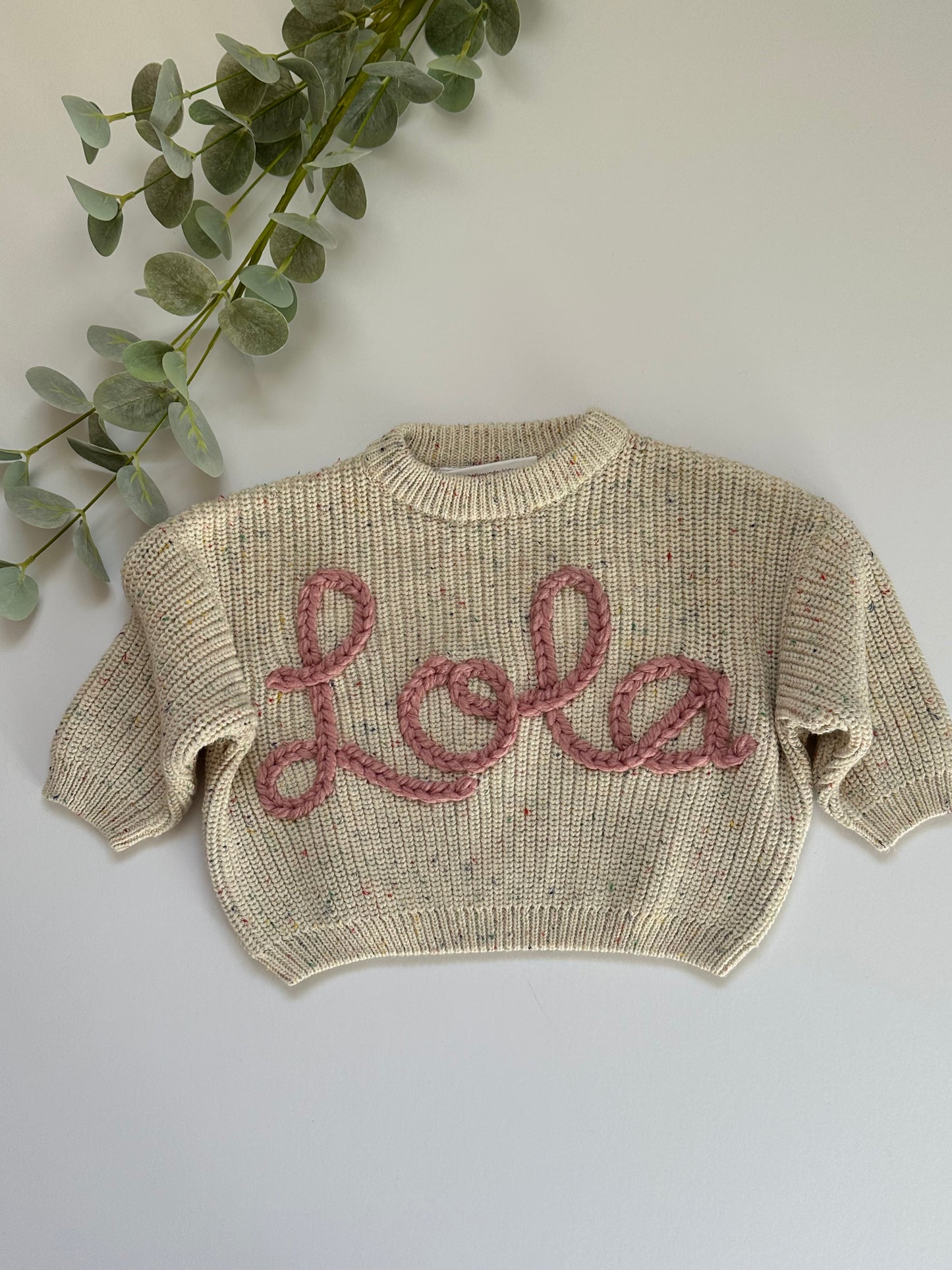 **Pre-Order for November Delivery** - Personalised Hand Embroidered Knit | Sprinkle