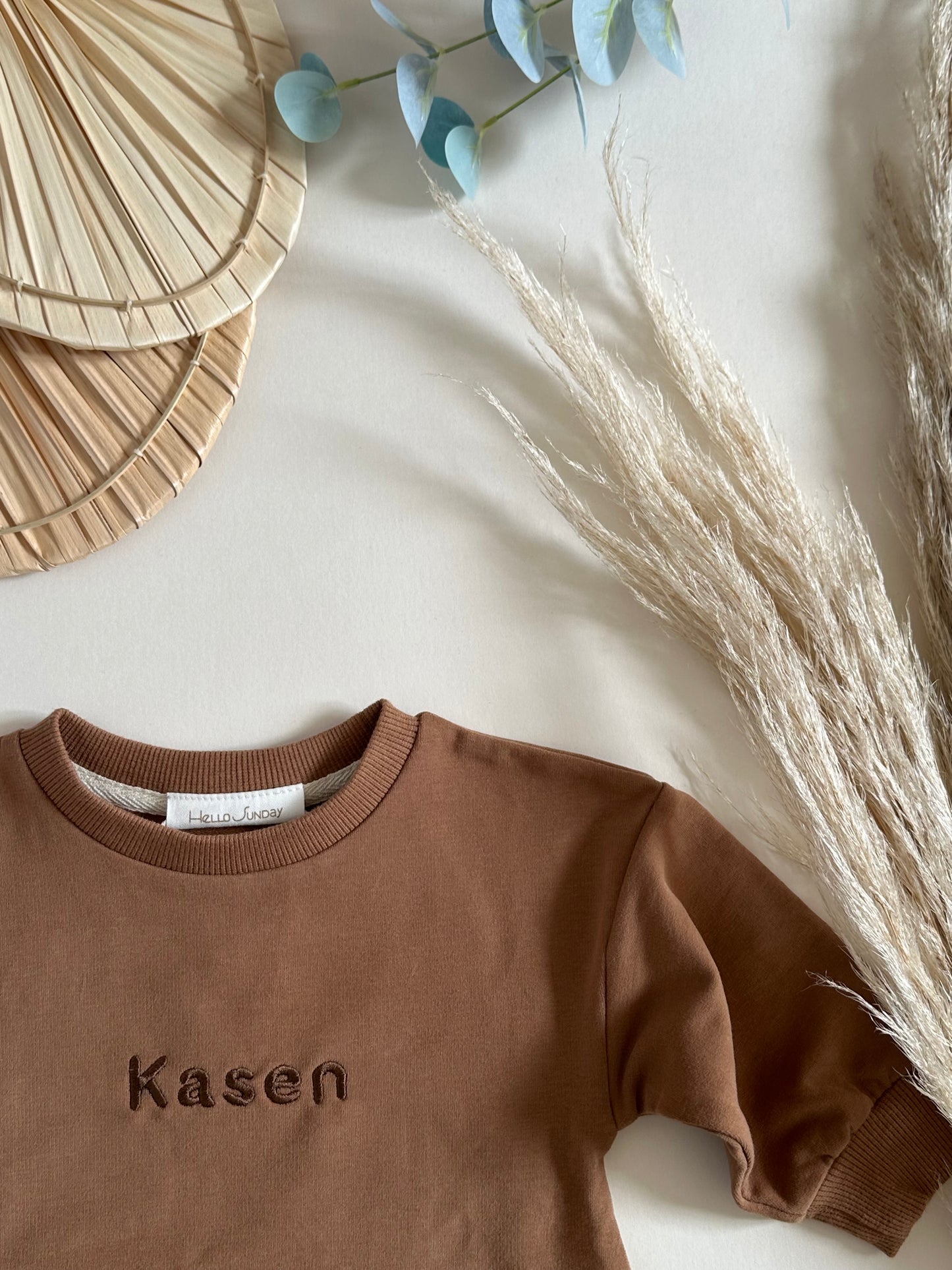 Personalised Organic Cotton Bubble Romper | Caramel