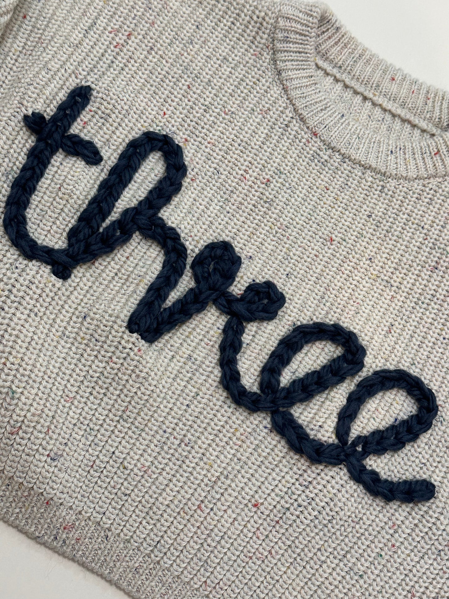 **Pre-Order for November Delivery** - Personalised Hand Embroidered Knit | Sprinkle