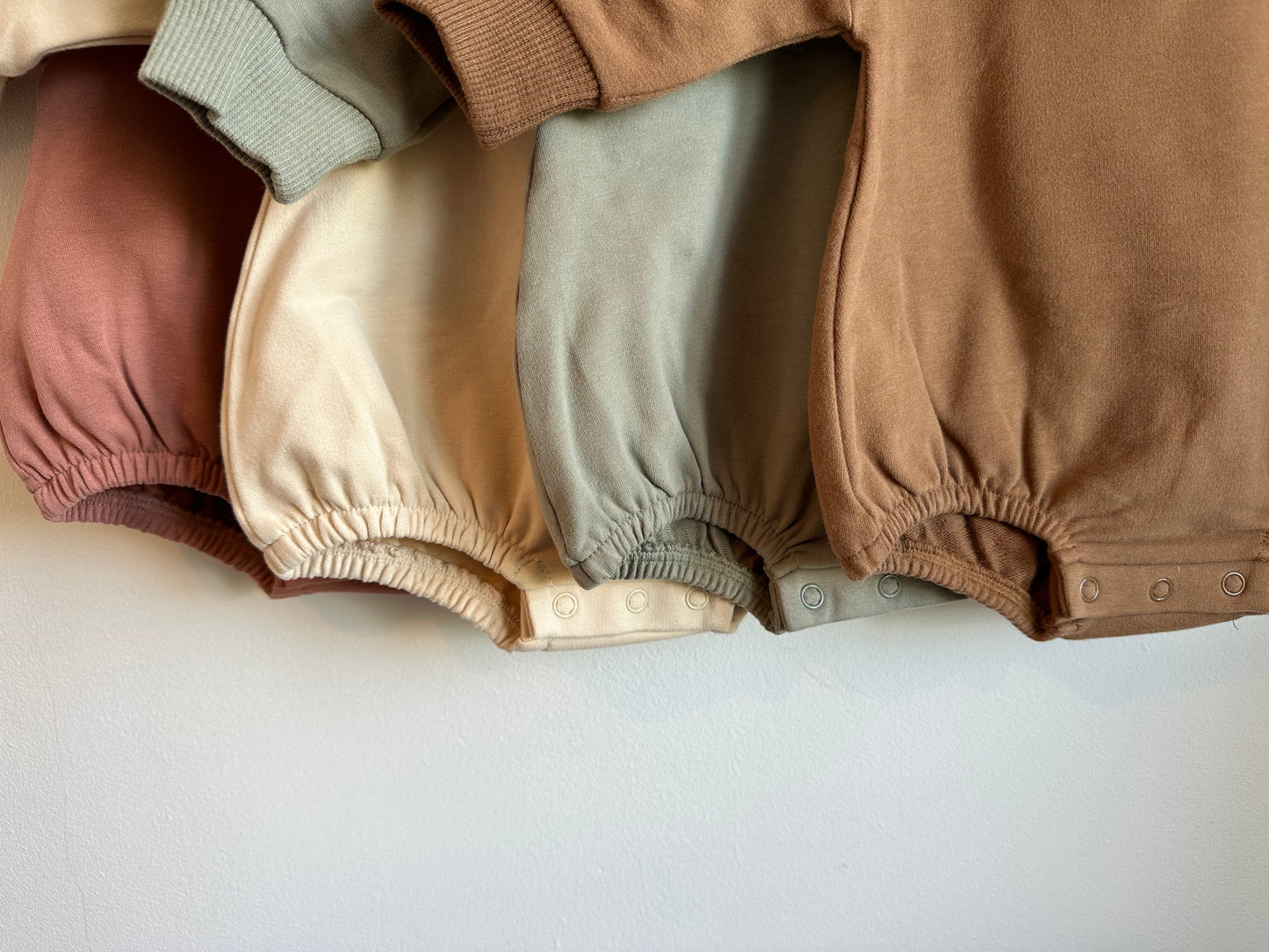 Personalised Organic Cotton Bubble Romper | Oatmeal