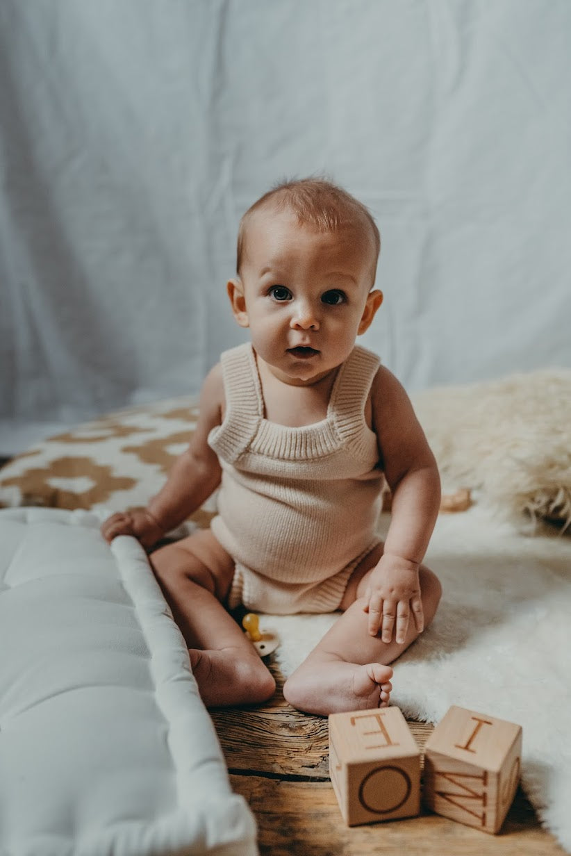 Organic Knitted Bodysuit | Milk