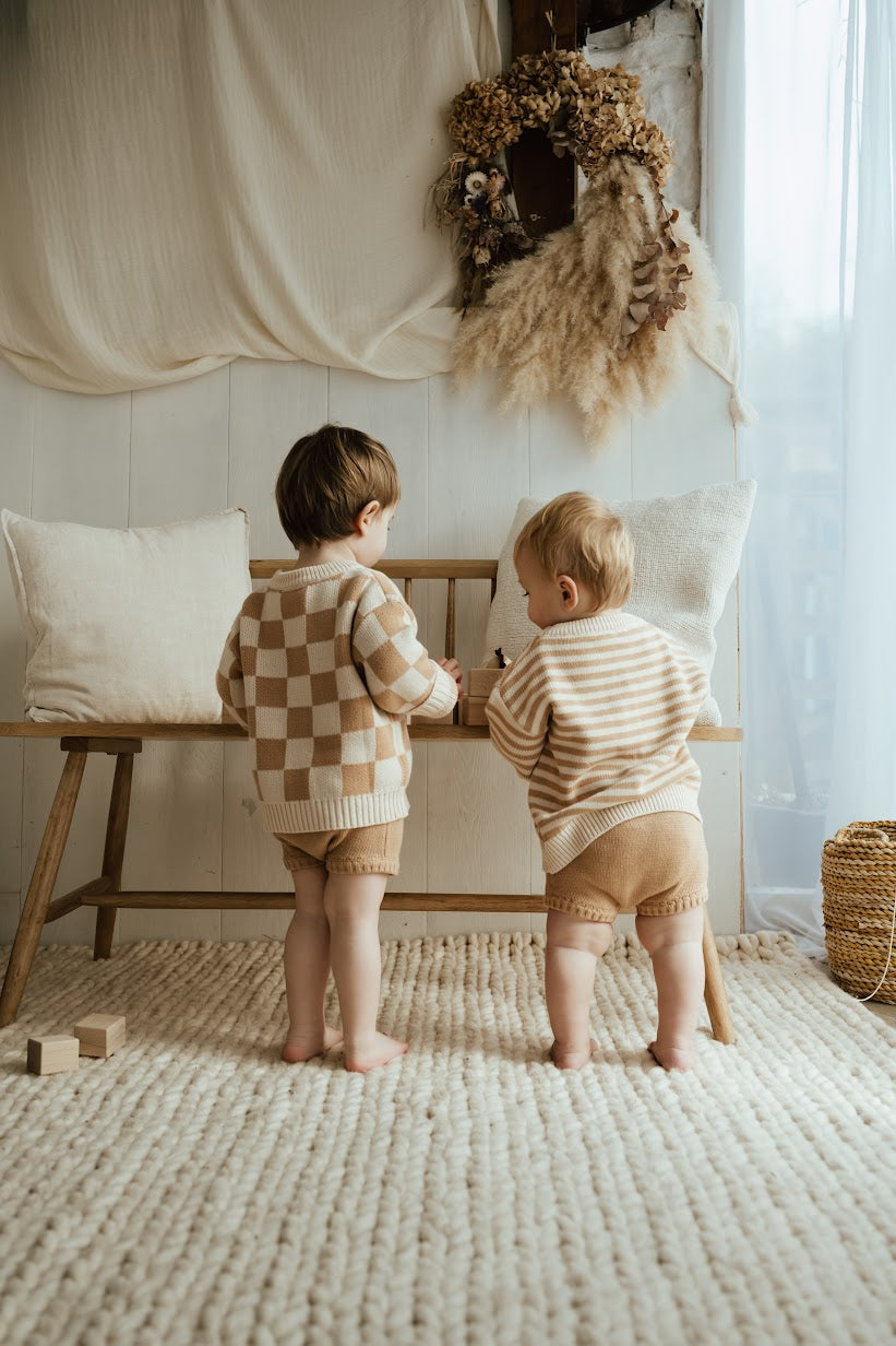 Organic Knitted Shorts | Fawn