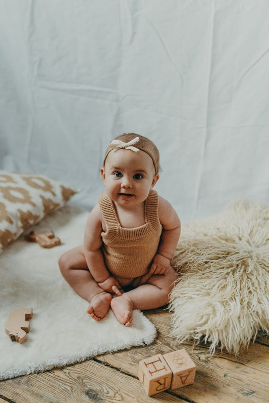 Organic Knitted Bodysuit | Fawn