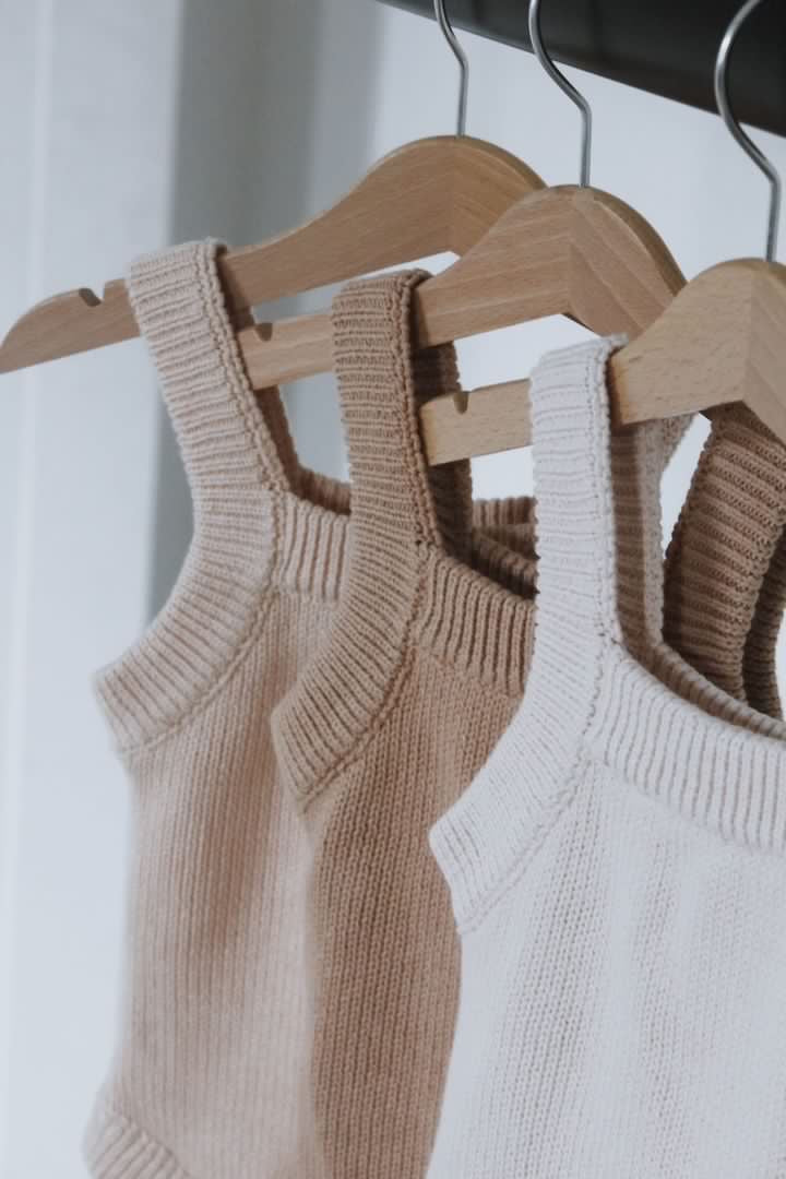 Organic Knitted Bodysuit | Fawn