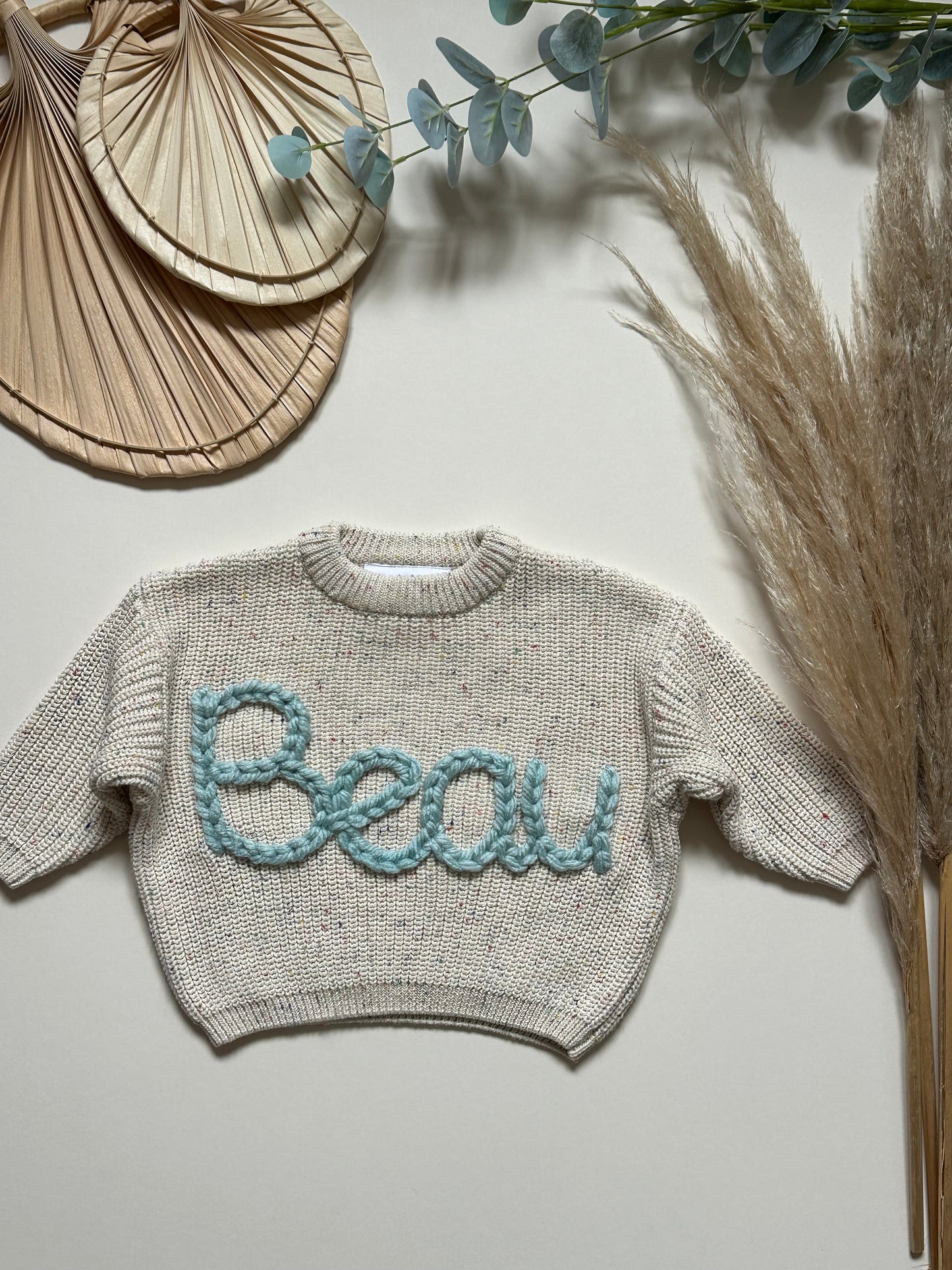 **Pre-Order for June Delivery** - Personalised Hand Embroidered Knit | Sprinkle