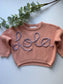 Personalised Hand Embroidered Knit | Sorbet