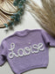 **Pre-Order for June Delivery** - Personalised Hand Embroidered Knit | Lilac