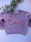 Personalised Hand Embroidered Knit | Lilac