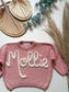 **Pre-Order for June Delivery** - Personalised Hand Embroidered Knit | Sorbet