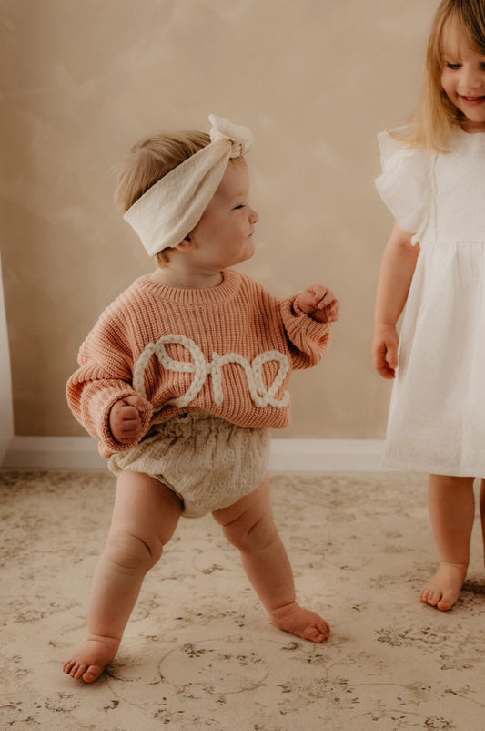 Personalised Hand Embroidered Knit | Sorbet