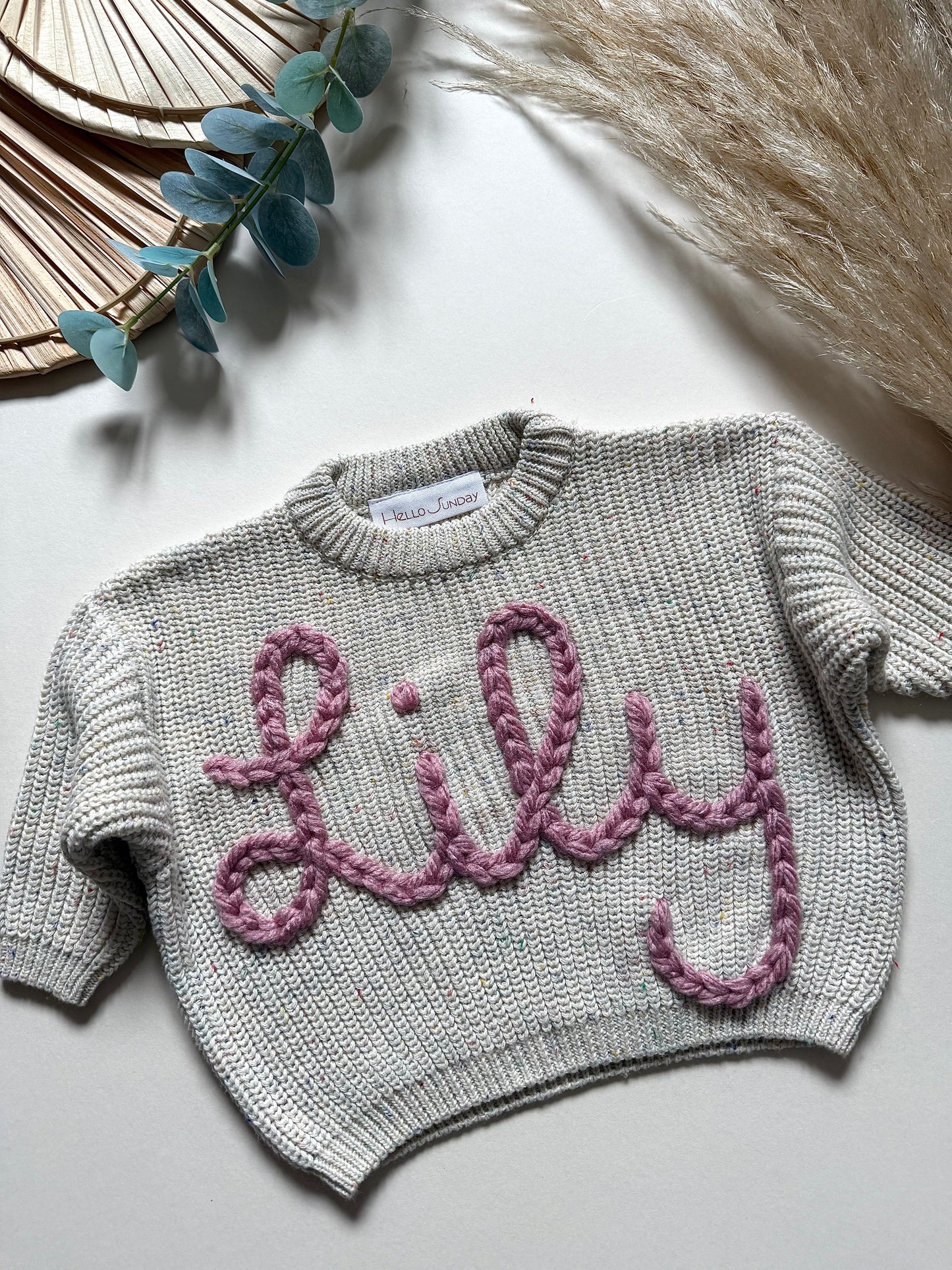 **Pre-Order for June Delivery** - Personalised Hand Embroidered Knit | Sprinkle