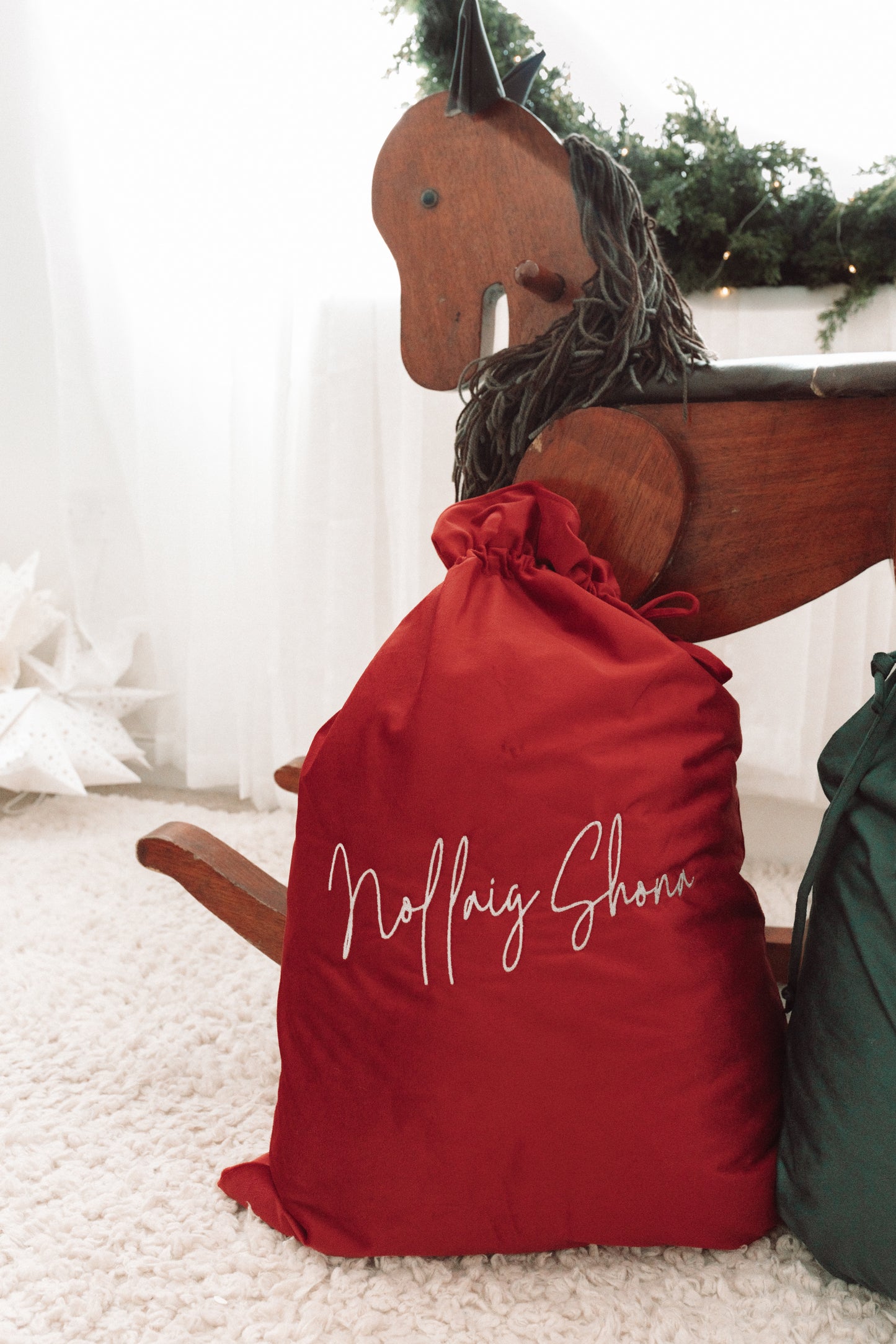 Luxury Velvet Santa Sack | Ruby Red