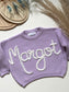 **Pre-Order for June Delivery** - Personalised Hand Embroidered Knit | Lilac
