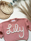 **Pre-Order for June Delivery** - Personalised Hand Embroidered Knit | Sorbet