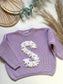 **Pre-Order for June Delivery** - Personalised Hand Embroidered Knit | Lilac