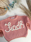 **Pre-Order for June Delivery** - Personalised Hand Embroidered Knit | Sorbet