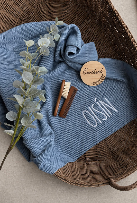 Personalised Baby Blanket | Dusty Blue