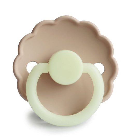 FRIGG Daisy | Round Silicone Pacifier | Croissant Night