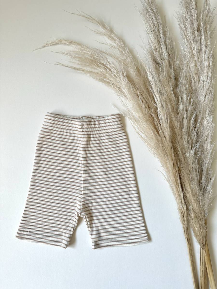 Summer Biker Shorts | Striped Beige