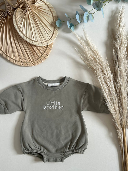 Personalised Organic Cotton Bubble Romper | Sage Green