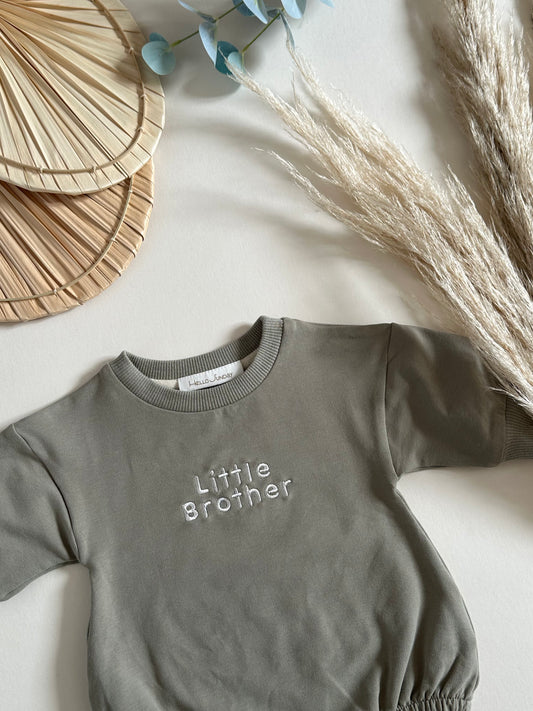 Personalised Organic Cotton Bubble Romper | Sage Green