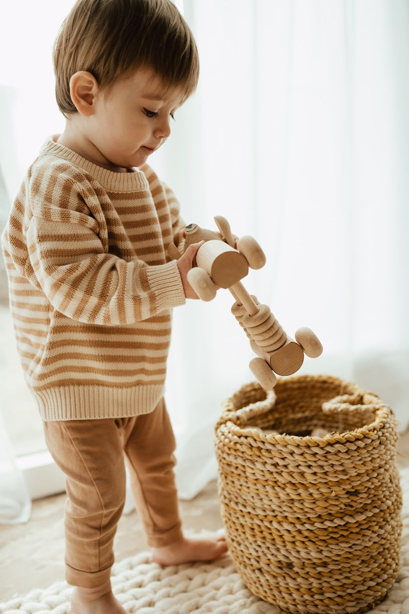 Organic Striped Knit Sweater | Fawn