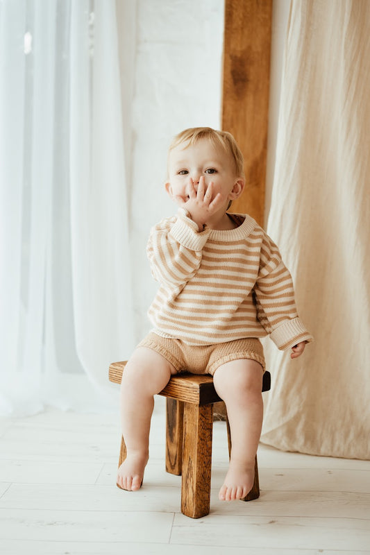 Organic Knitted Shorts | Fawn