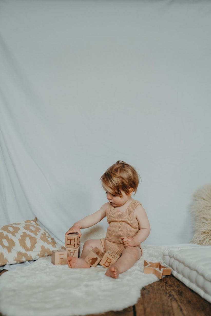 Organic Knitted Bodysuit | Fawn