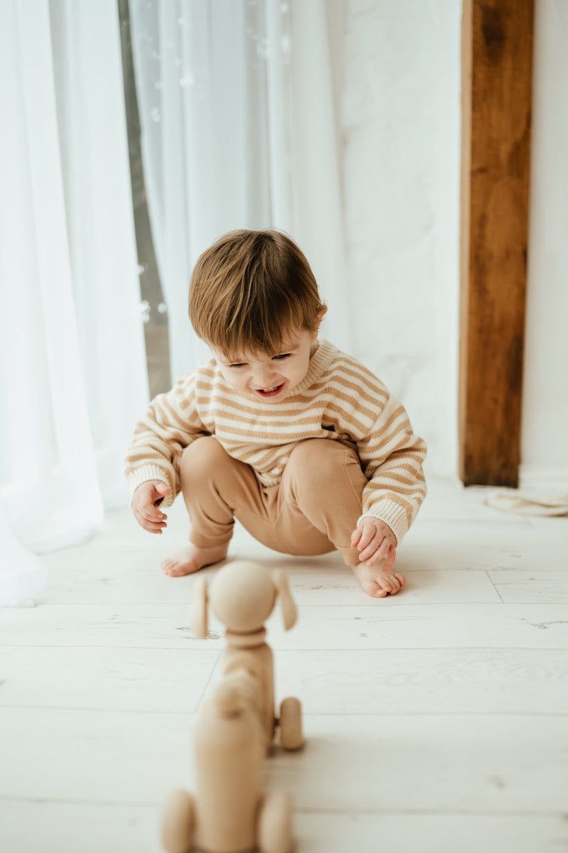 Organic Striped Knit Sweater | Fawn