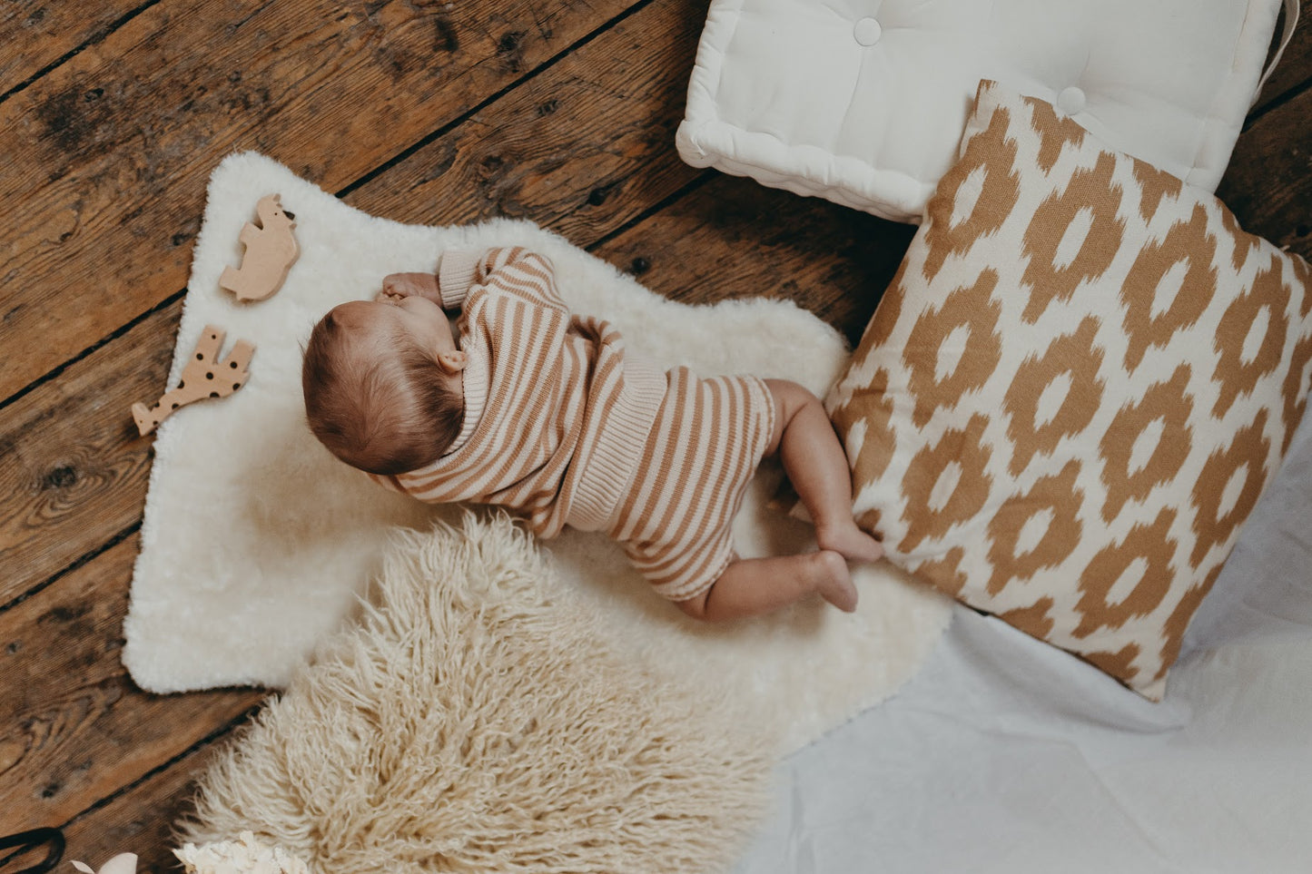 Organic Striped Knitted Shorts | Fawn