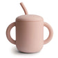 Silicone Training Cup + Straw | Blush